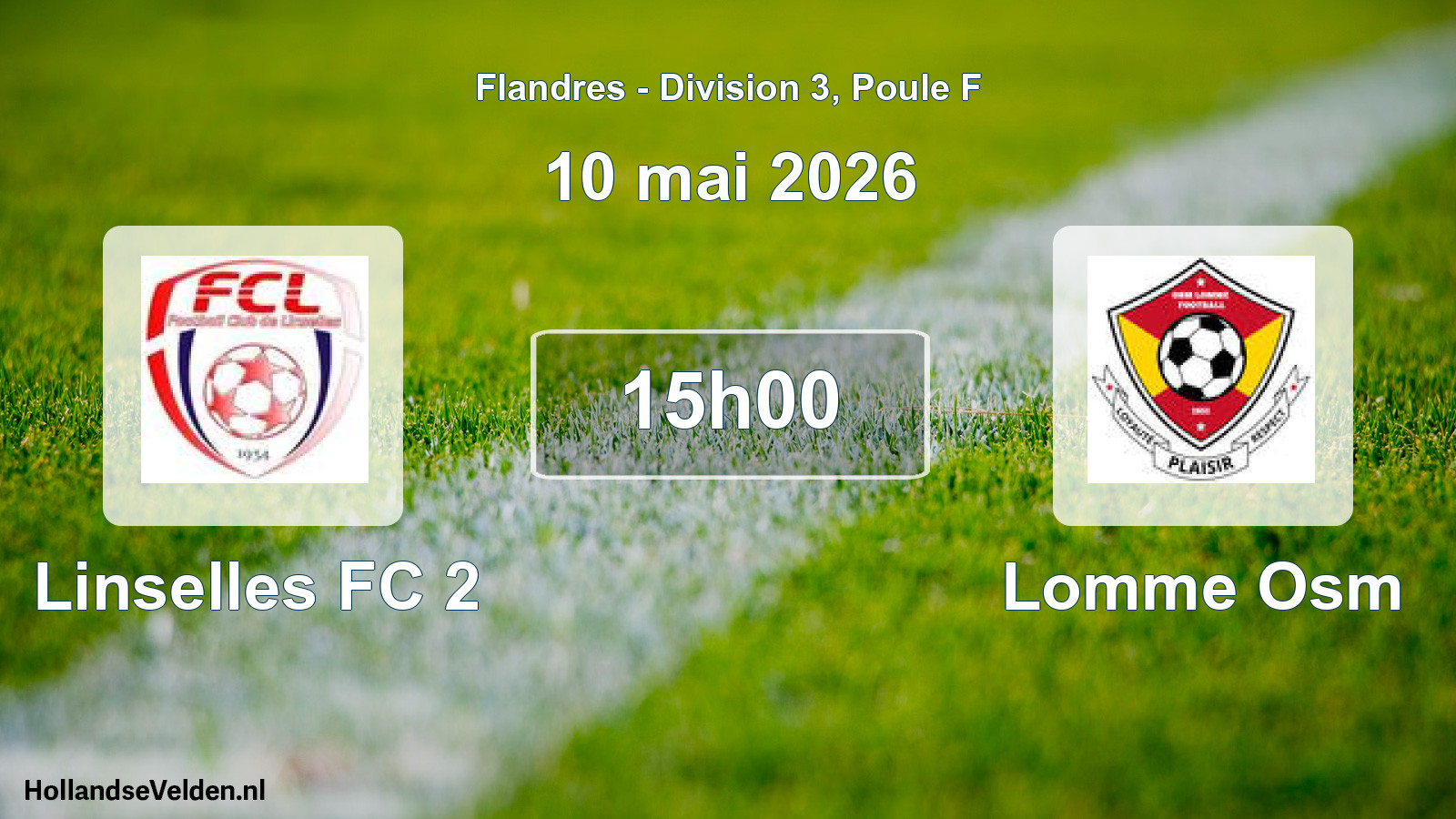 Geplande wedstrijd: Linselles FC 2 - Lomme Osm (10 mei 2026)