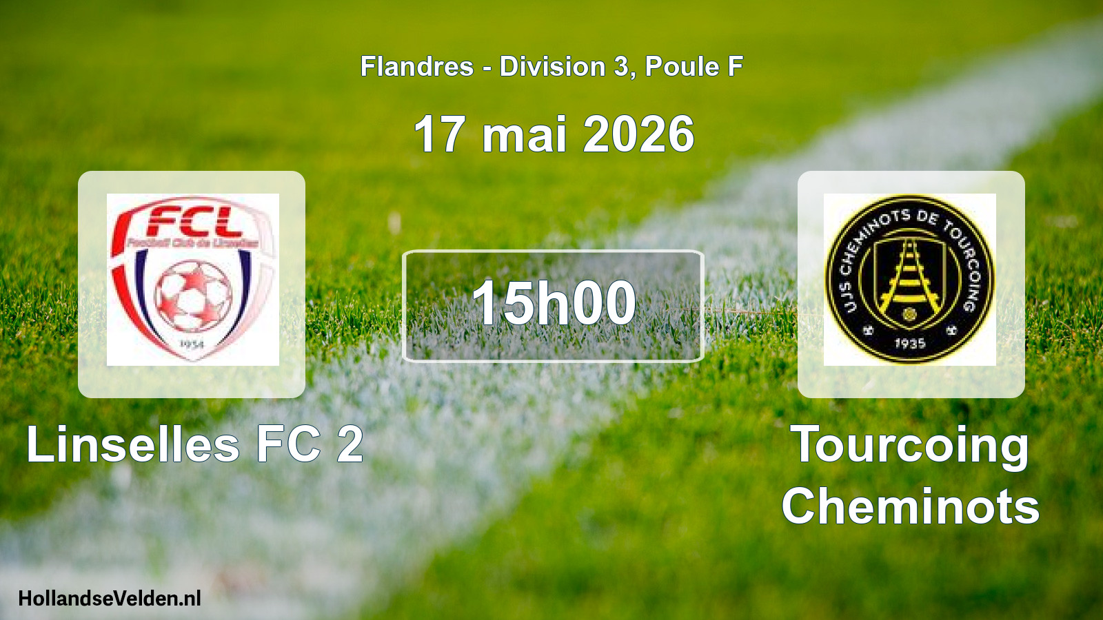 Match programmé: Linselles FC 2 - Tourcoing Cheminots (17 mai 2026)