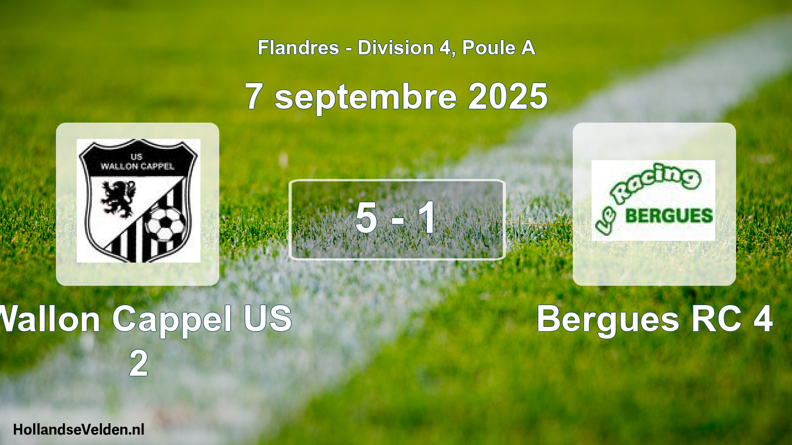 Total number of matches played: Wallon Cappel US 2 - Bergues RC 4 5 - 1 (7 September 2025)
