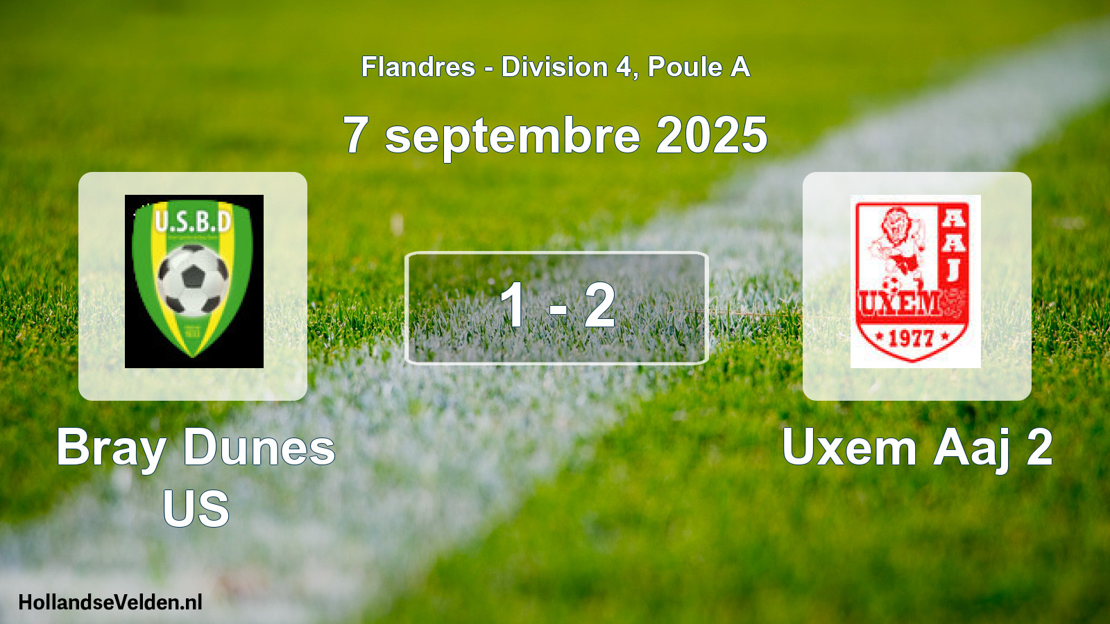 Match joué: Bray Dunes US - Uxem Aaj 2 1 - 2 (7 septembre 2025)