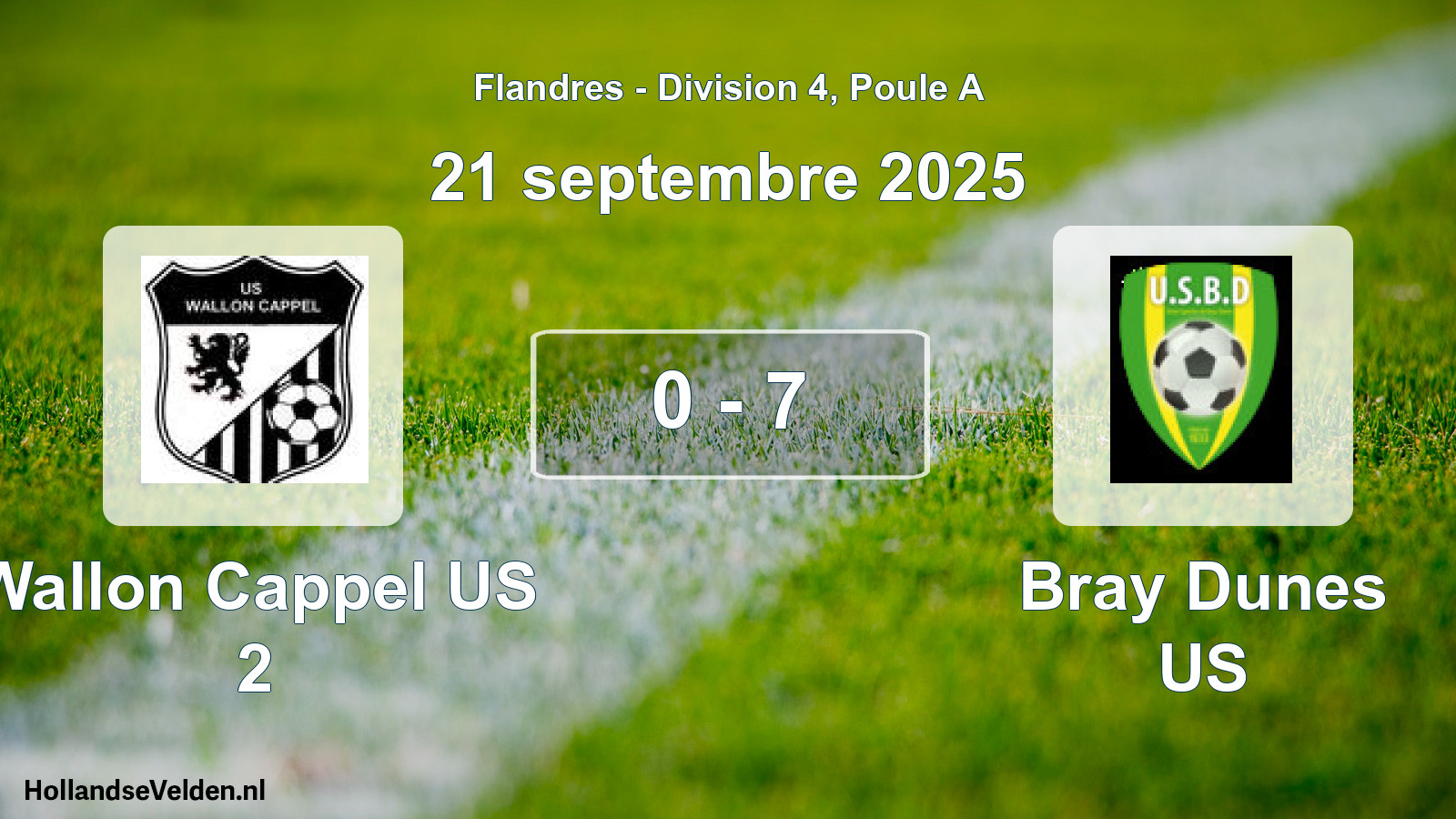 Total number of matches played: Wallon Cappel US 2 - Bray Dunes US 0 - 7 (21 September 2025)