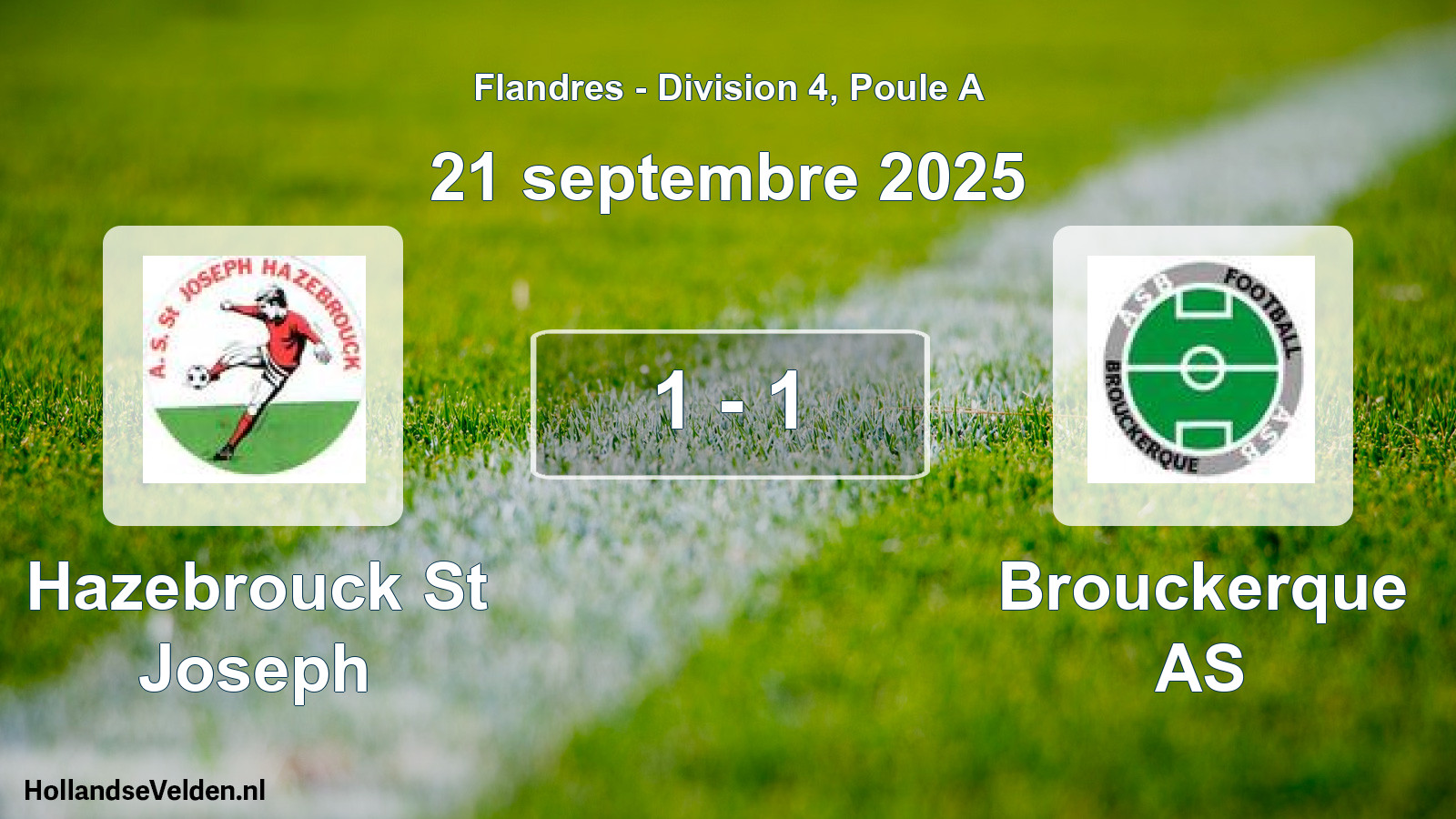 Gespeelde wedstrijd: Hazebrouck St Joseph - Brouckerque AS 1 - 1 (21 september 2025)