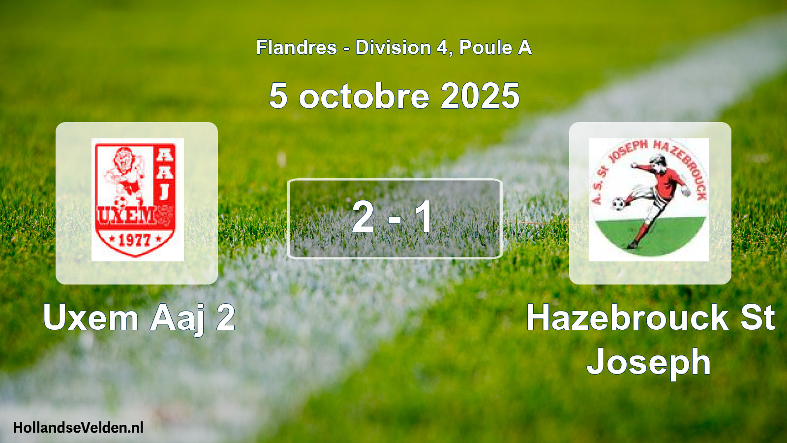 Match joué: Uxem Aaj 2 - Hazebrouck St Joseph 2 - 1 (5 octobre 2025)