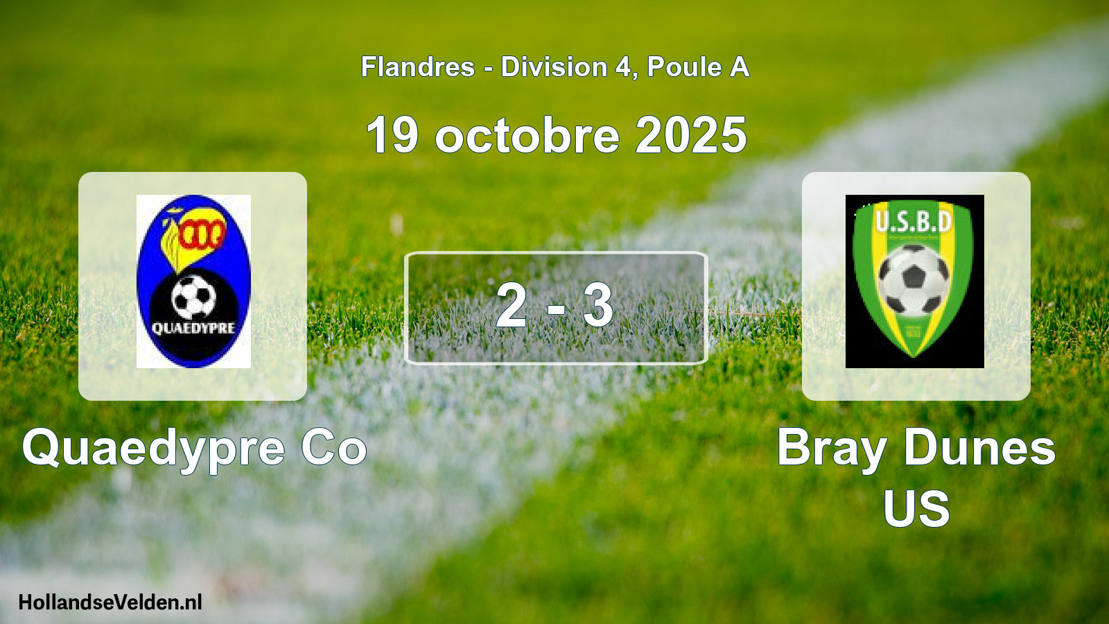 Match joué: Quaedypre Co - Bray Dunes US 2 - 3 (19 octobre 2025)