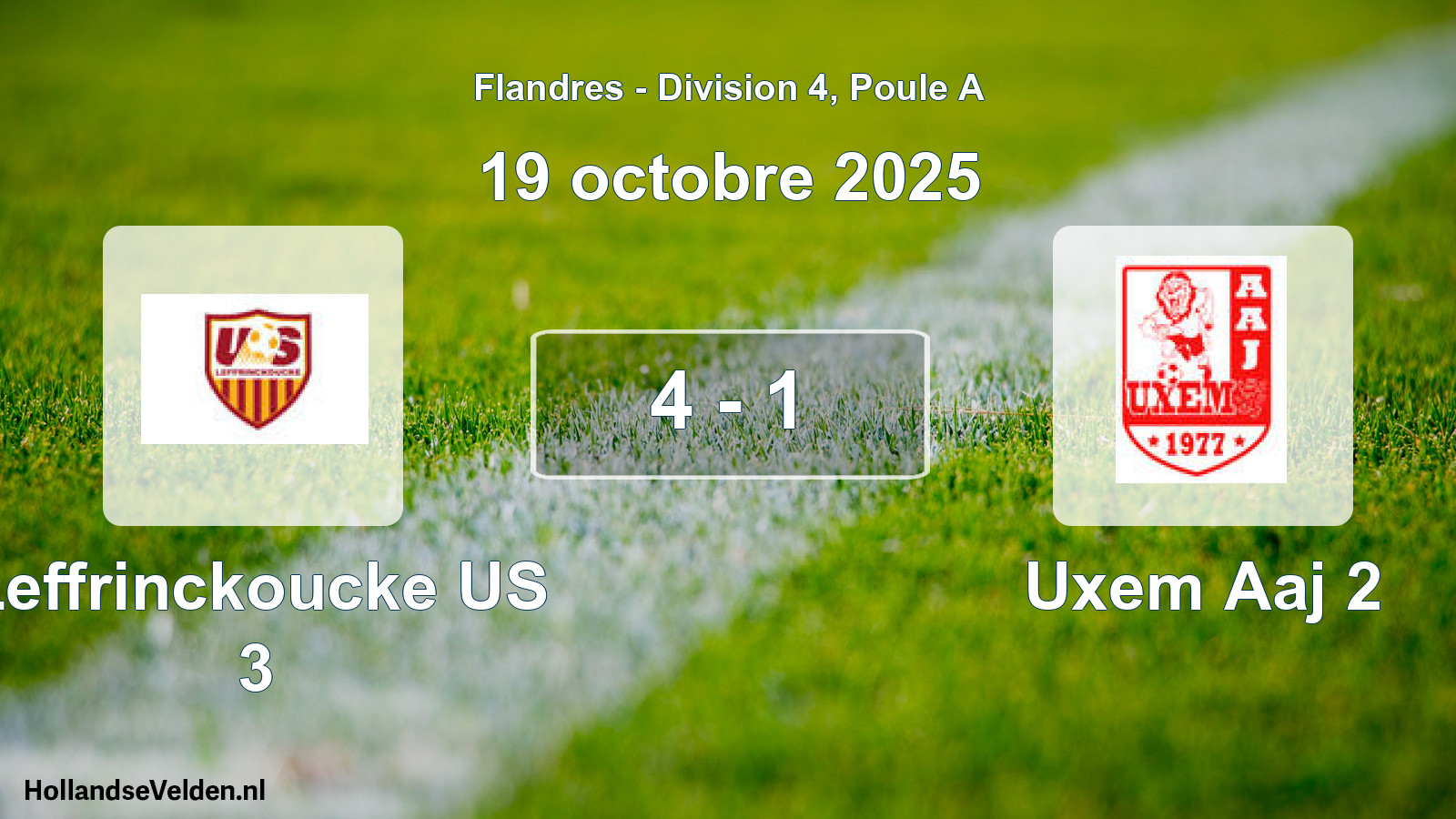 Match joué: Leffrinckoucke US 3 - Uxem Aaj 2 4 - 1 (19 octobre 2025)