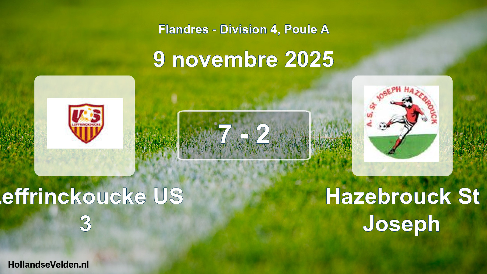 Gespeelde wedstrijd: Leffrinckoucke US 3 - Hazebrouck St Joseph 7 - 2 (9 november 2025)