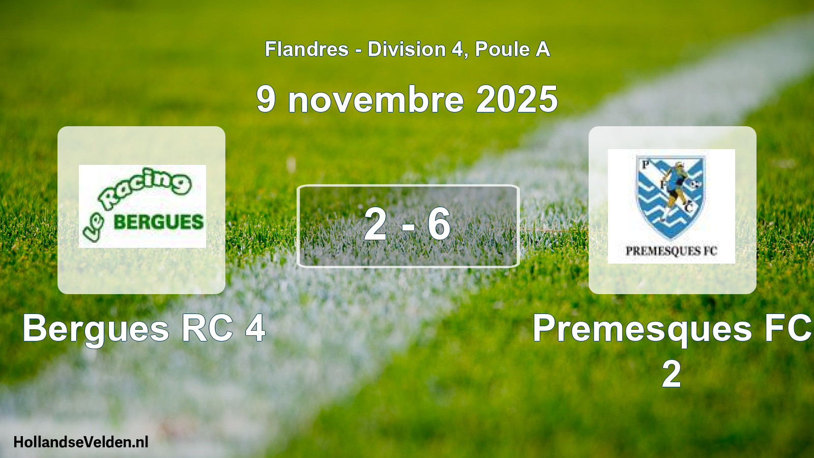 Total number of matches played: Bergues RC 4 - Premesques FC 2 2 - 6 (9 November 2025)