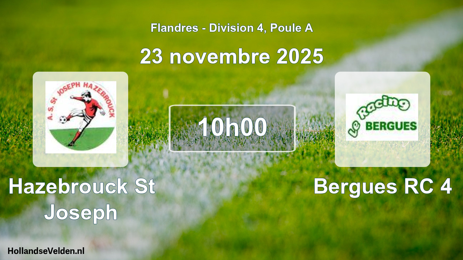 Geplande wedstrijd: Hazebrouck St Joseph - Bergues RC 4 (23 november 2025)