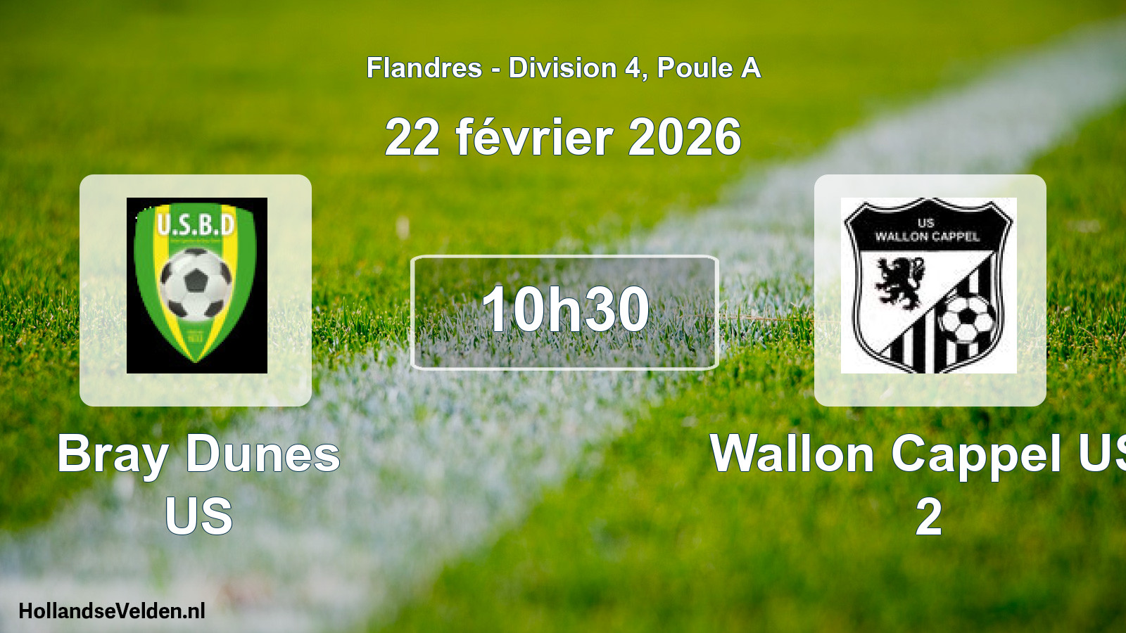 Scheduled Match: Bray Dunes US - Wallon Cappel US 2 (22 February 2026)