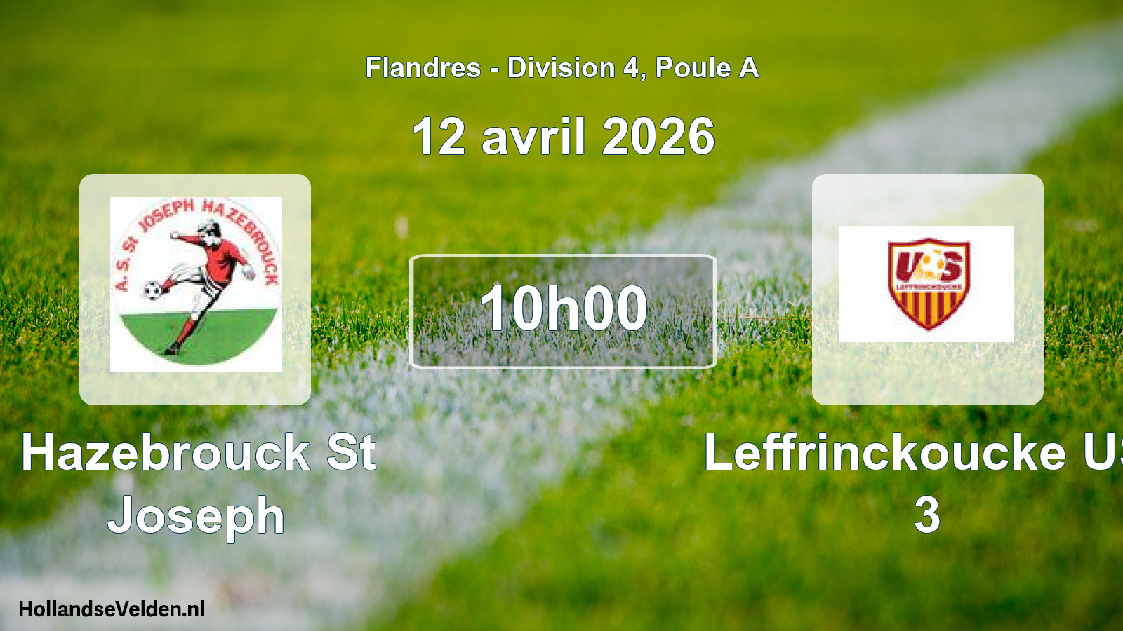 Geplande wedstrijd: Hazebrouck St Joseph - Leffrinckoucke US 3 (12 april 2026)