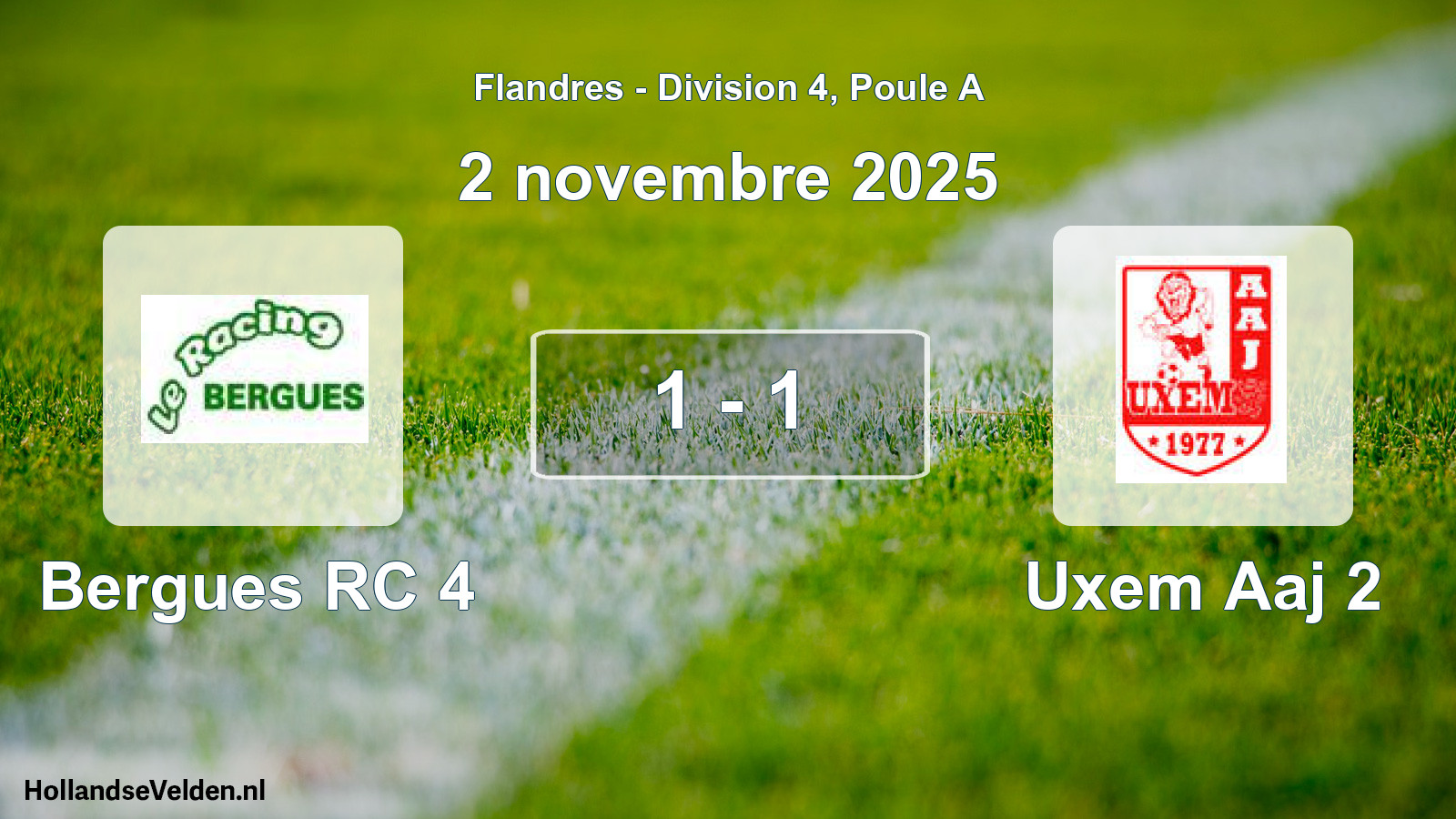 Match joué: Bergues RC 4 - Uxem Aaj 2 1 - 1 (2 novembre 2025)