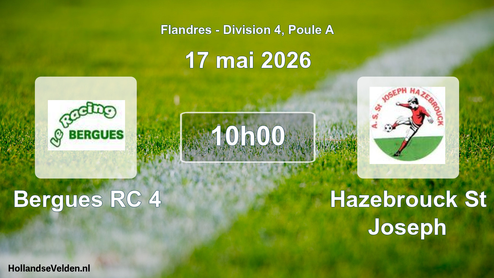 Geplande wedstrijd: Bergues RC 4 - Hazebrouck St Joseph (17 mei 2026)