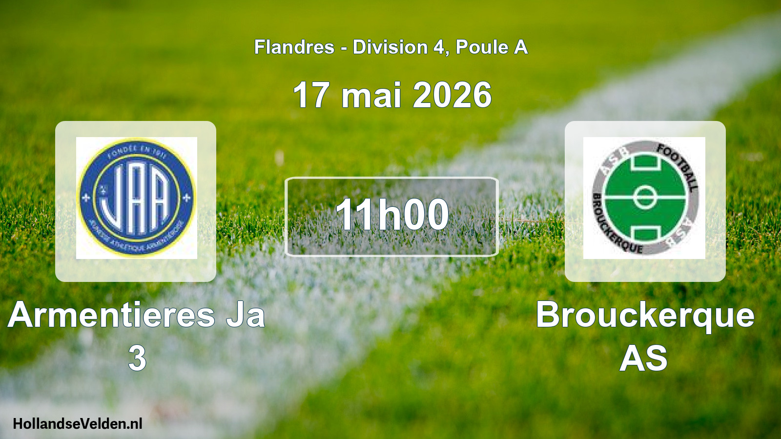 Scheduled Match: Armentieres Ja 3 - Brouckerque AS (17 May 2026)