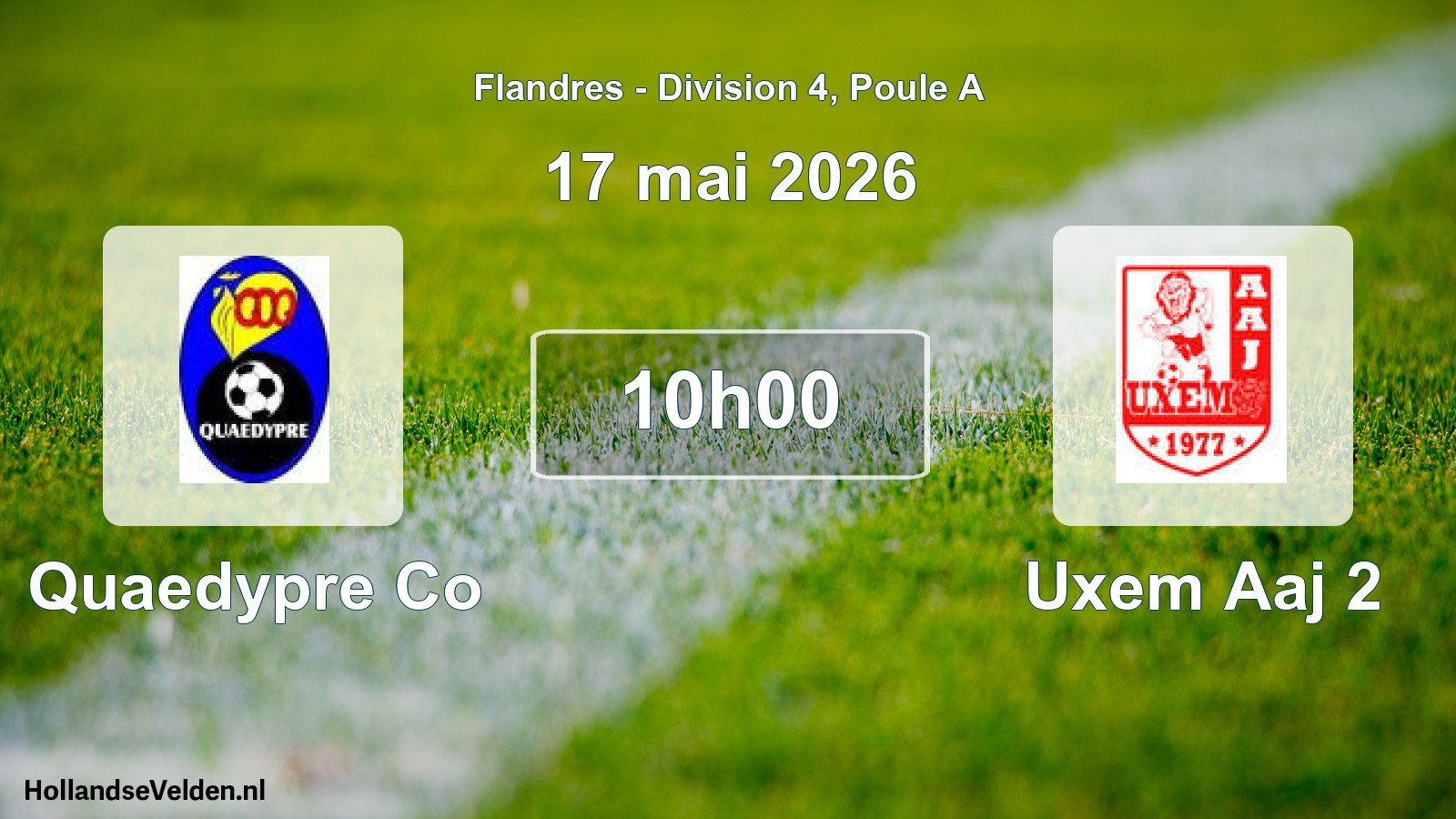 Match programmé: Quaedypre Co - Uxem Aaj 2 (17 mai 2026)