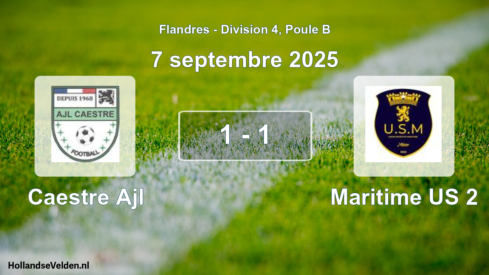 Total number of matches played: Caestre Ajl - Maritime US 2 1 - 1 (7 September 2025)