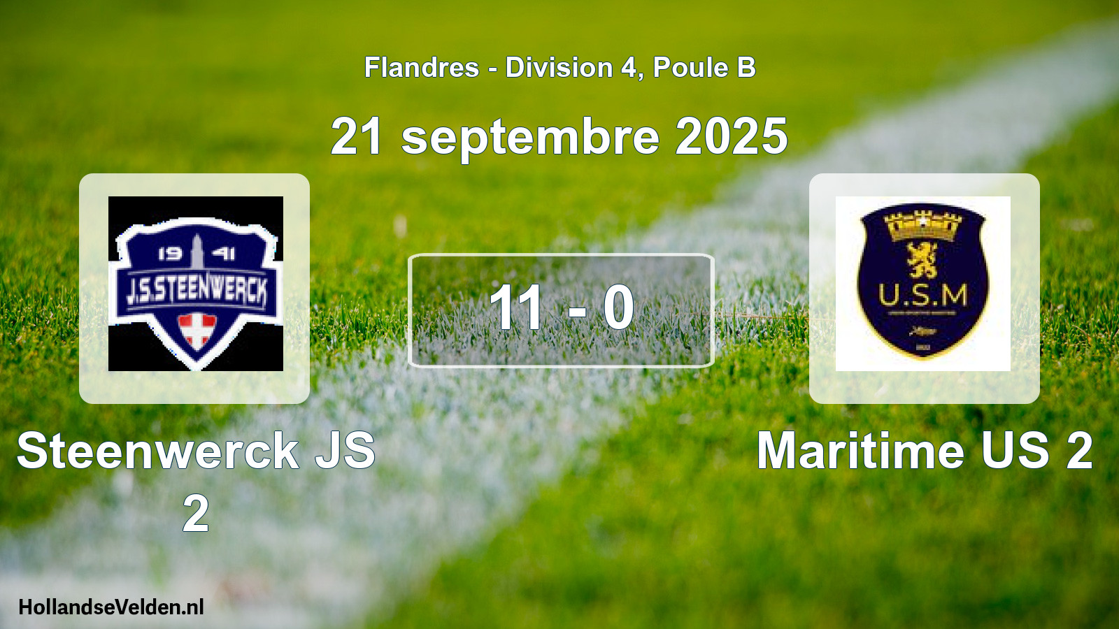 Match joué: Steenwerck JS 2 - Maritime US 2 11 - 0 (21 septembre 2025)