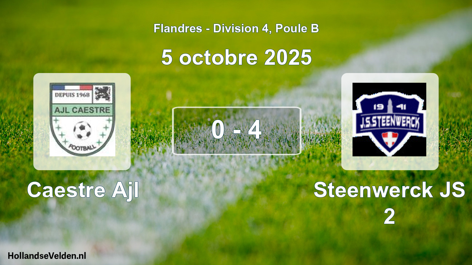Match joué: Caestre Ajl - Steenwerck JS 2 0 - 4 (5 octobre 2025)