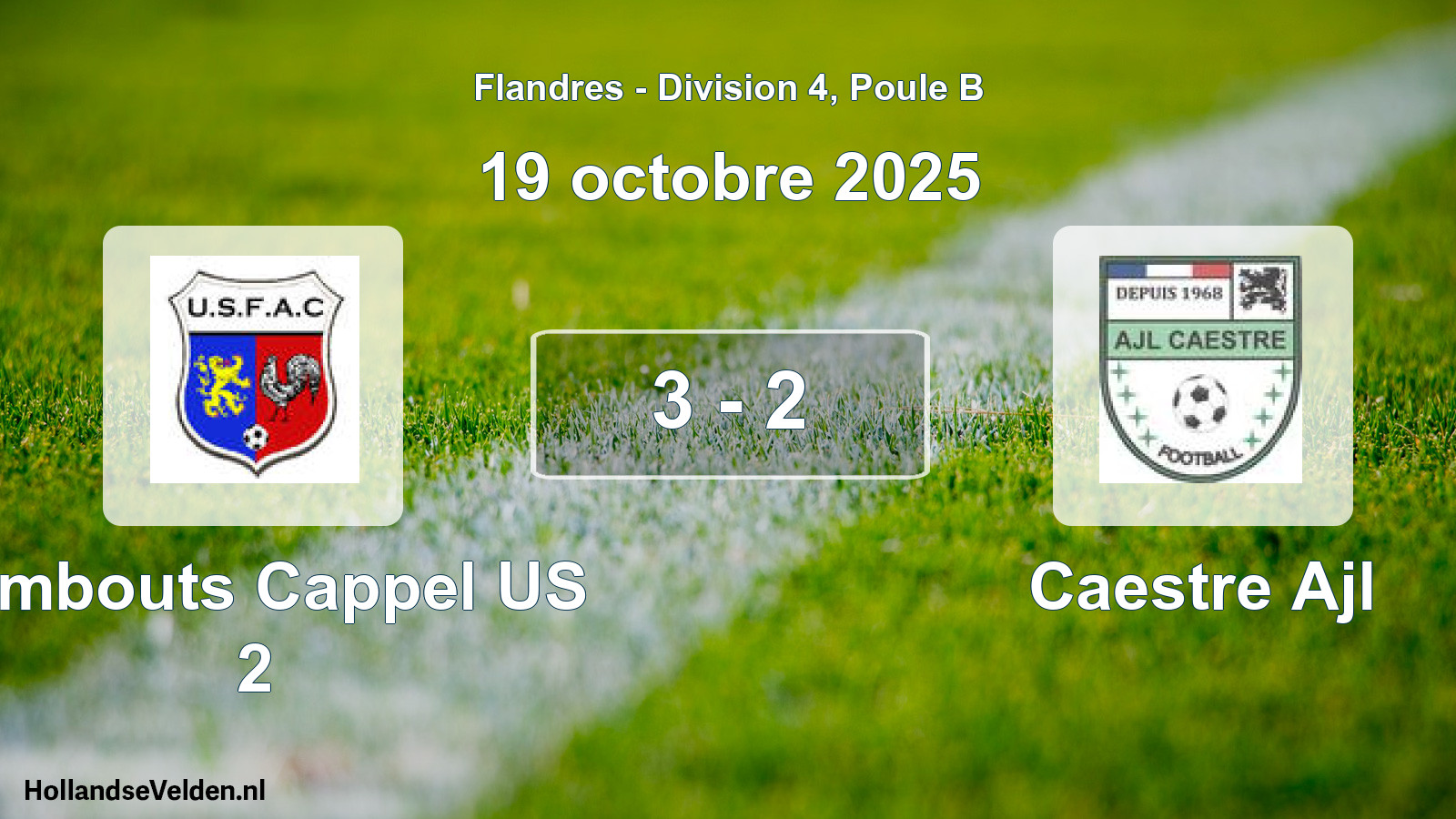 Total number of matches played: Armbouts Cappel US 2 - Caestre Ajl 3 - 2 (19 October 2025)