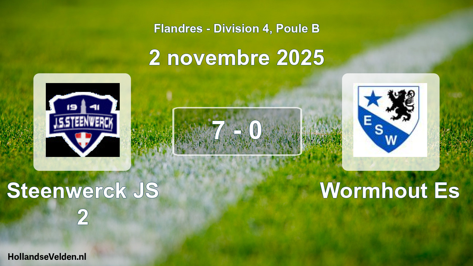Gespeelde wedstrijd: Steenwerck JS 2 - Wormhout Es 7 - 0 (2 november 2025)