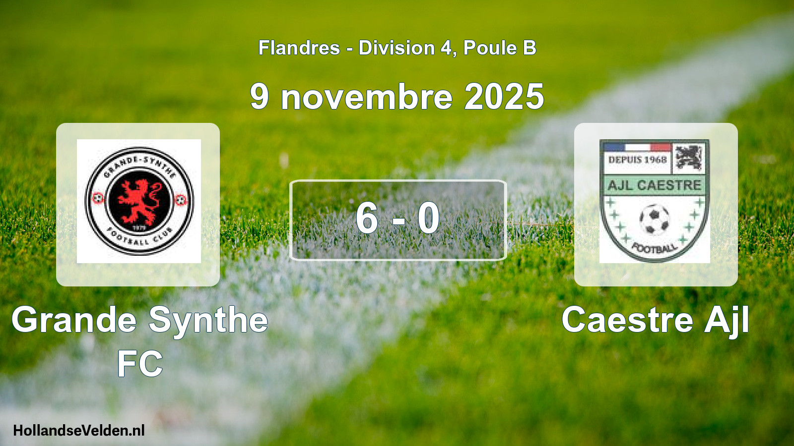 Gespeelde wedstrijd: Grande Synthe FC - Caestre Ajl 6 - 0 (9 november 2025)