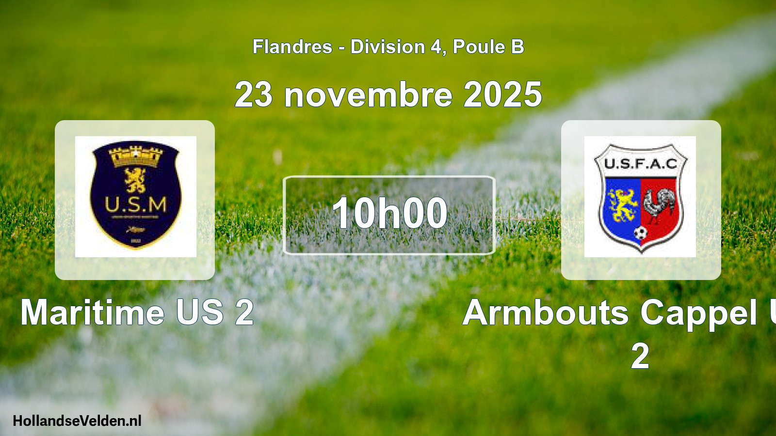 Match programmé: Maritime US 2 - Armbouts Cappel US 2 (23 novembre 2025)