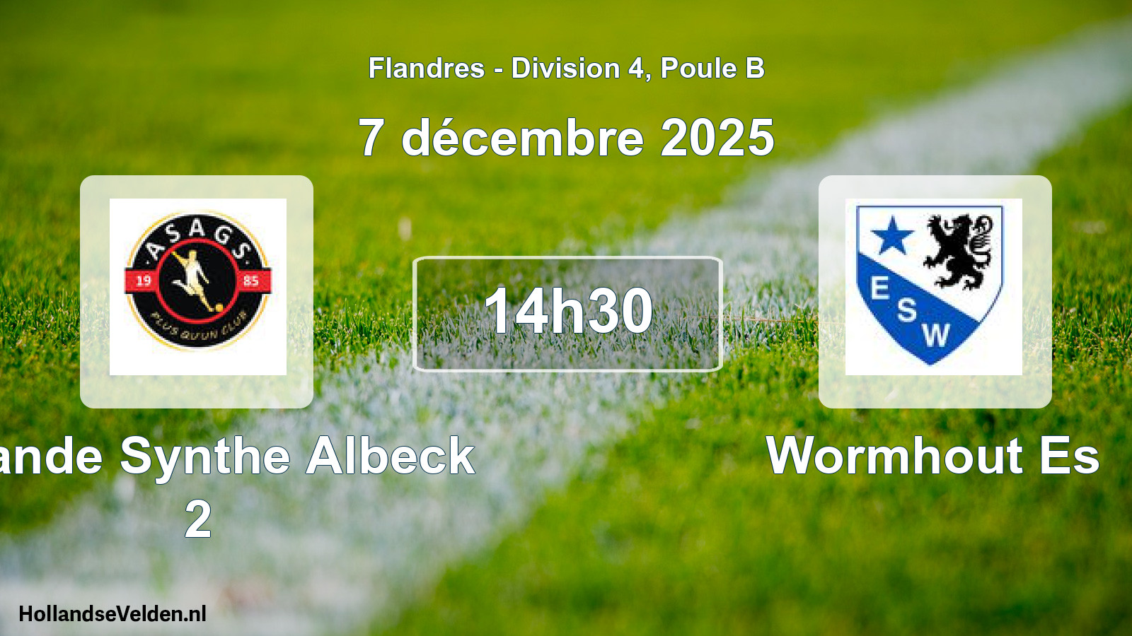 Match programmé: Grande Synthe Albeck 2 - Wormhout Es (7 décembre 2025)