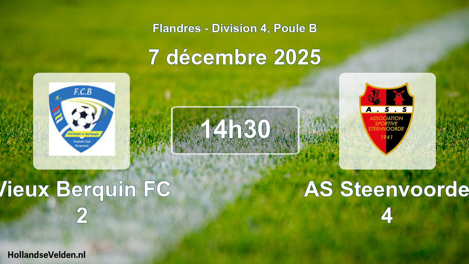 Geplande wedstrijd: Vieux Berquin FC 2 - AS Steenvoorde 4 (7 december 2025)