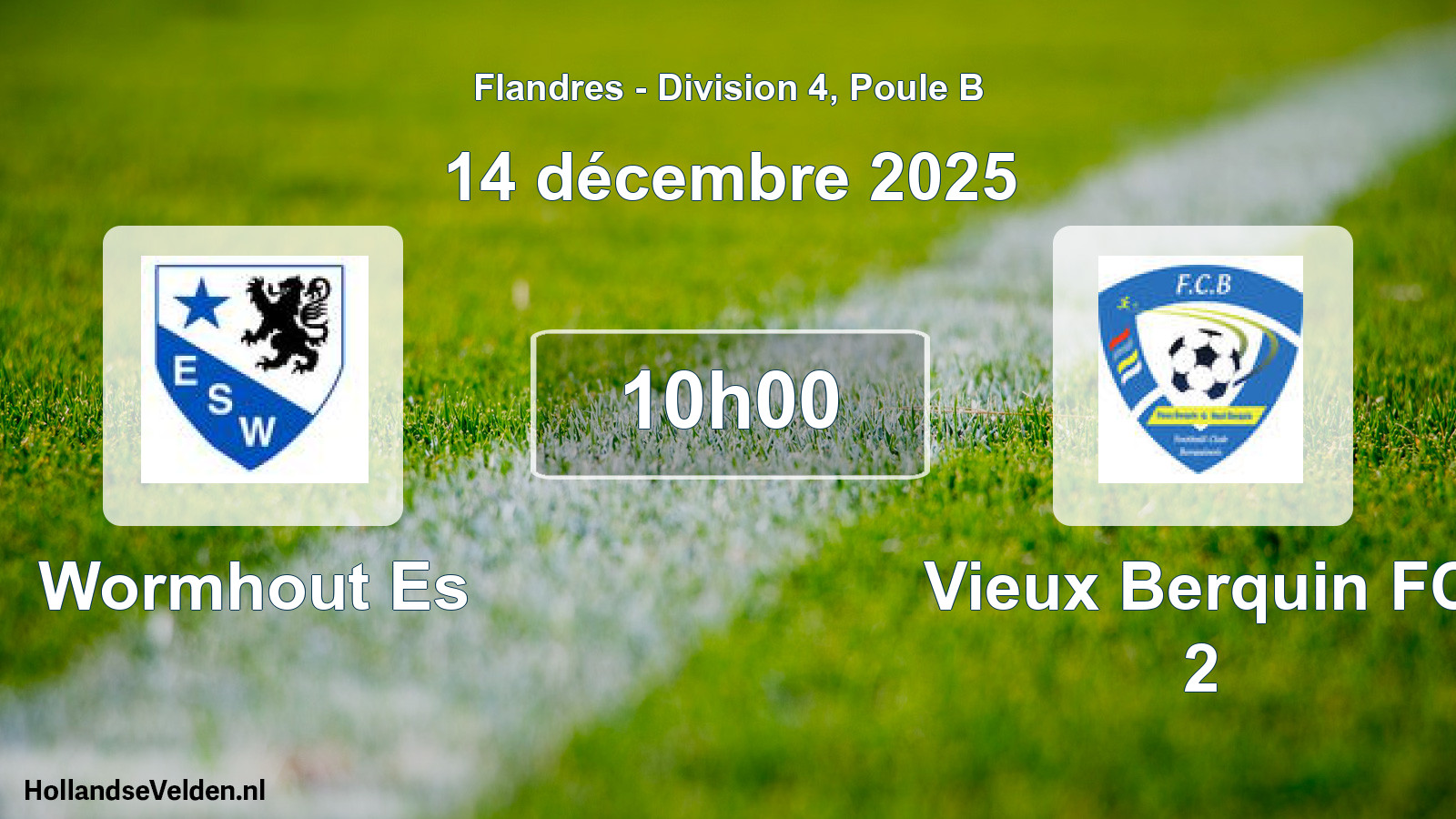 Geplande wedstrijd: Wormhout Es - Vieux Berquin FC 2 (14 december 2025)