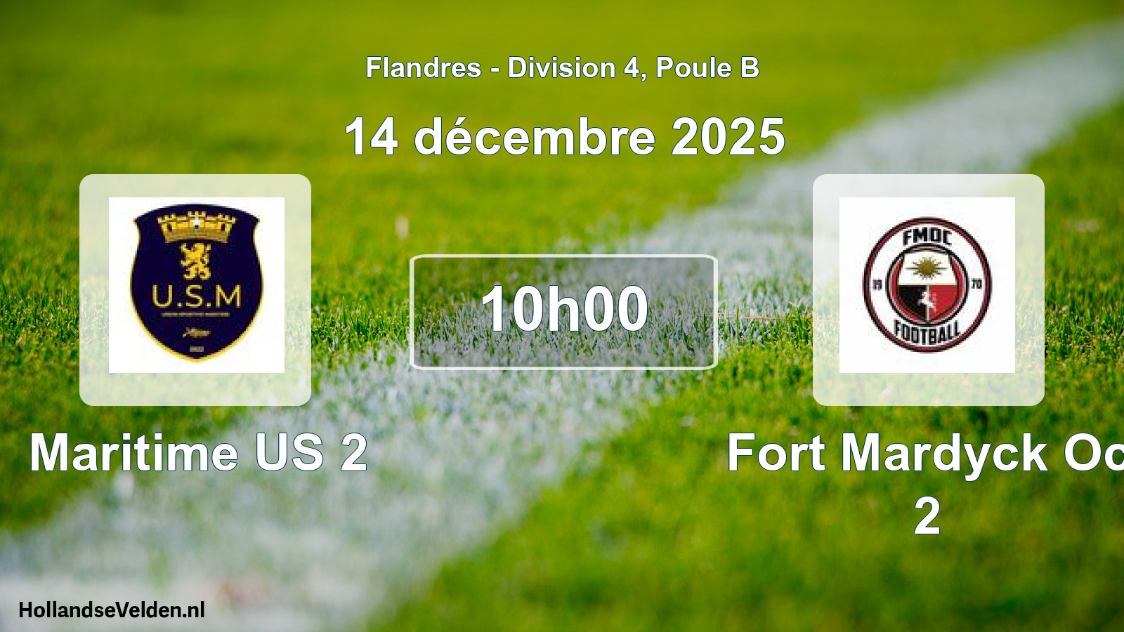 Match programmé: Maritime US 2 - Fort Mardyck Oc 2 (14 décembre 2025)