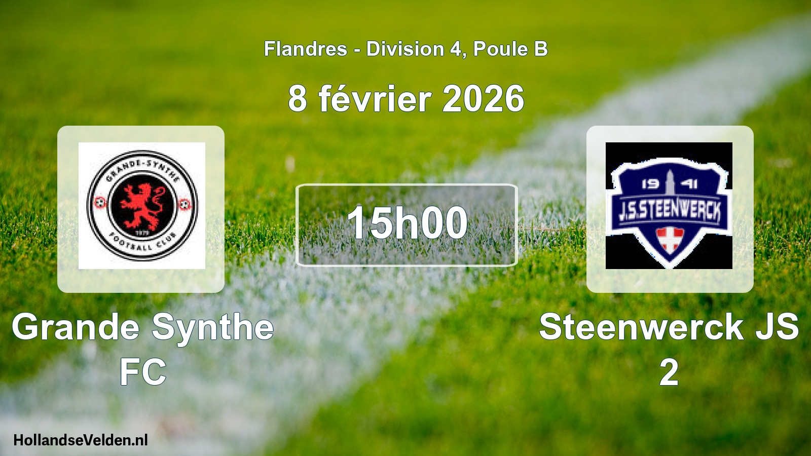 Match programmé: Grande Synthe FC - Steenwerck JS 2 (8 février 2026)