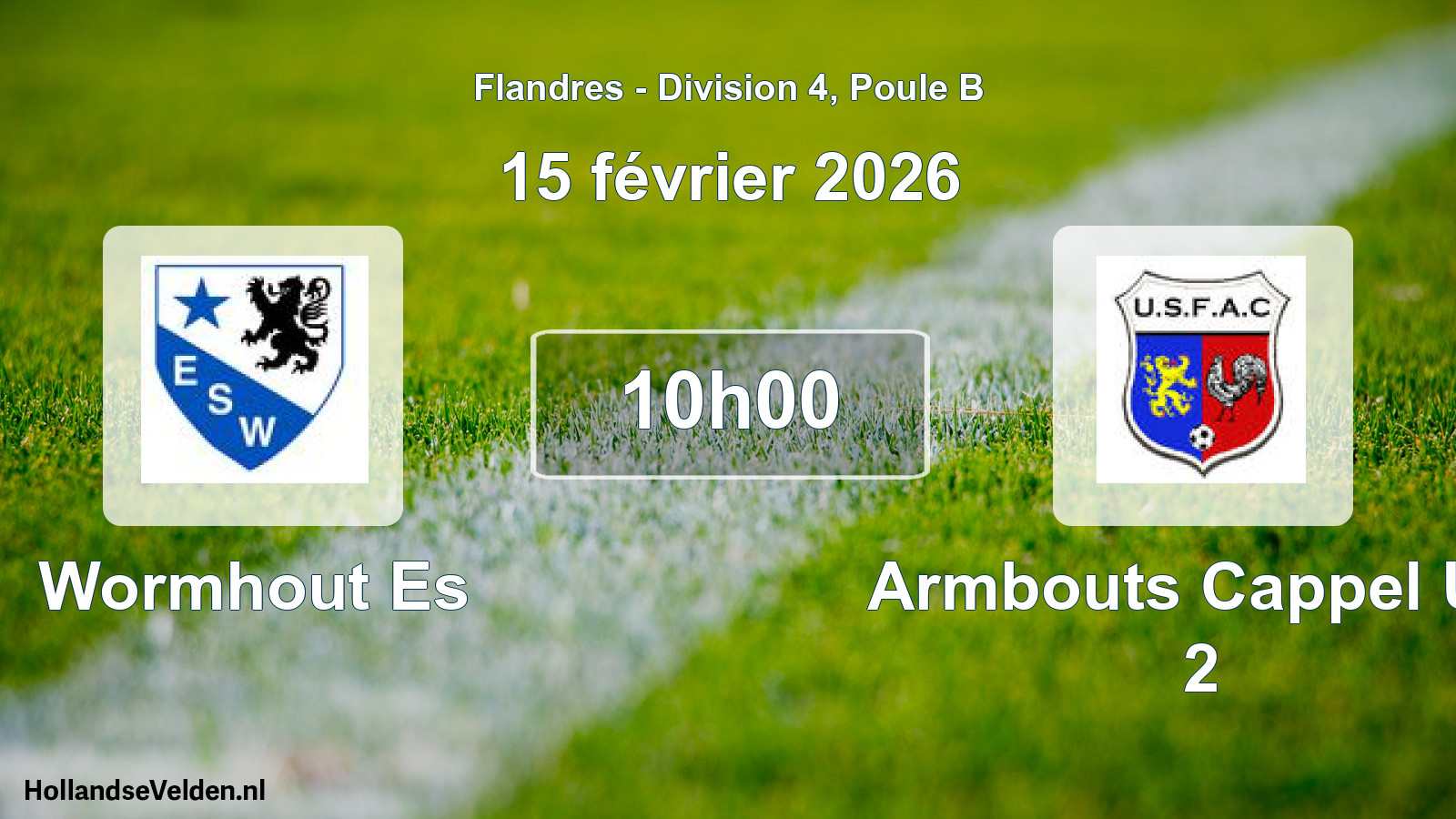 Scheduled Match: Wormhout Es - Armbouts Cappel US 2 (15 February 2026)