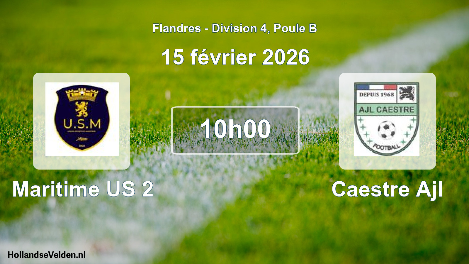 Match programmé: Maritime US 2 - Caestre Ajl (15 février 2026)