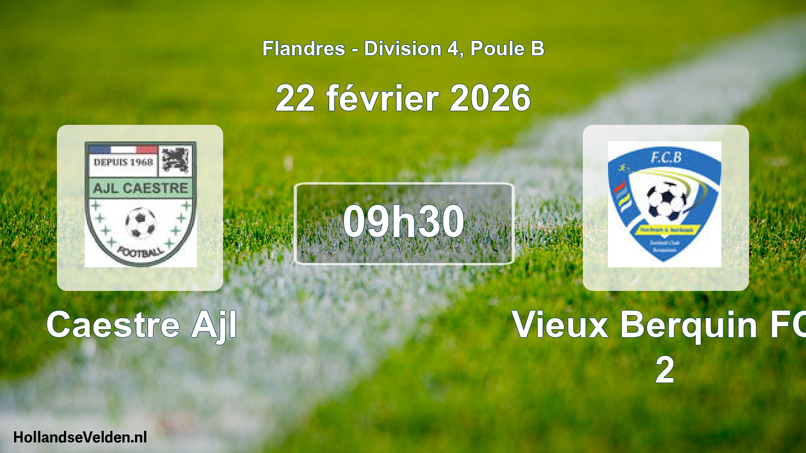 Match programmé: Caestre Ajl - Vieux Berquin FC 2 (22 février 2026)