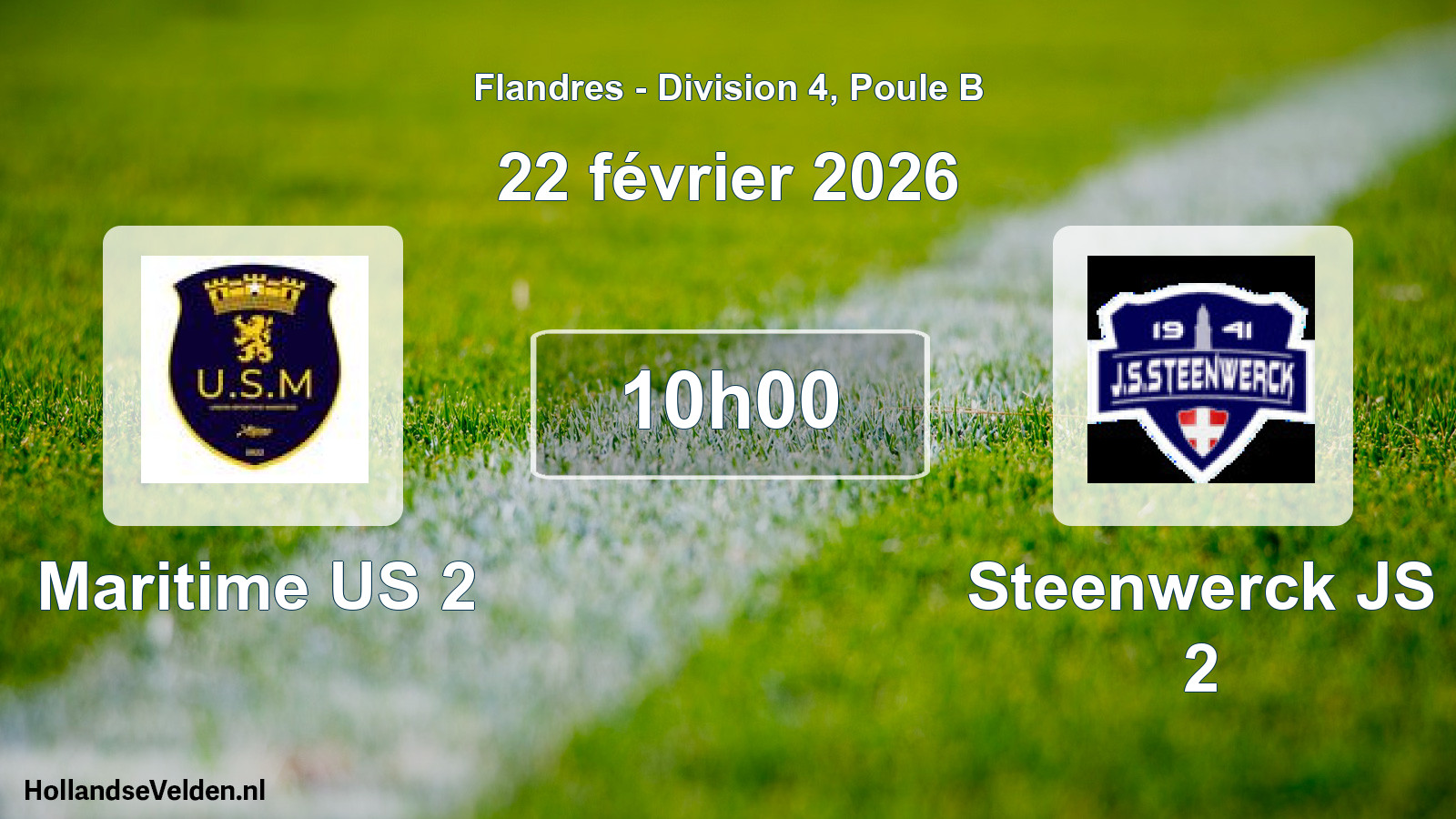 Match programmé: Maritime US 2 - Steenwerck JS 2 (22 février 2026)