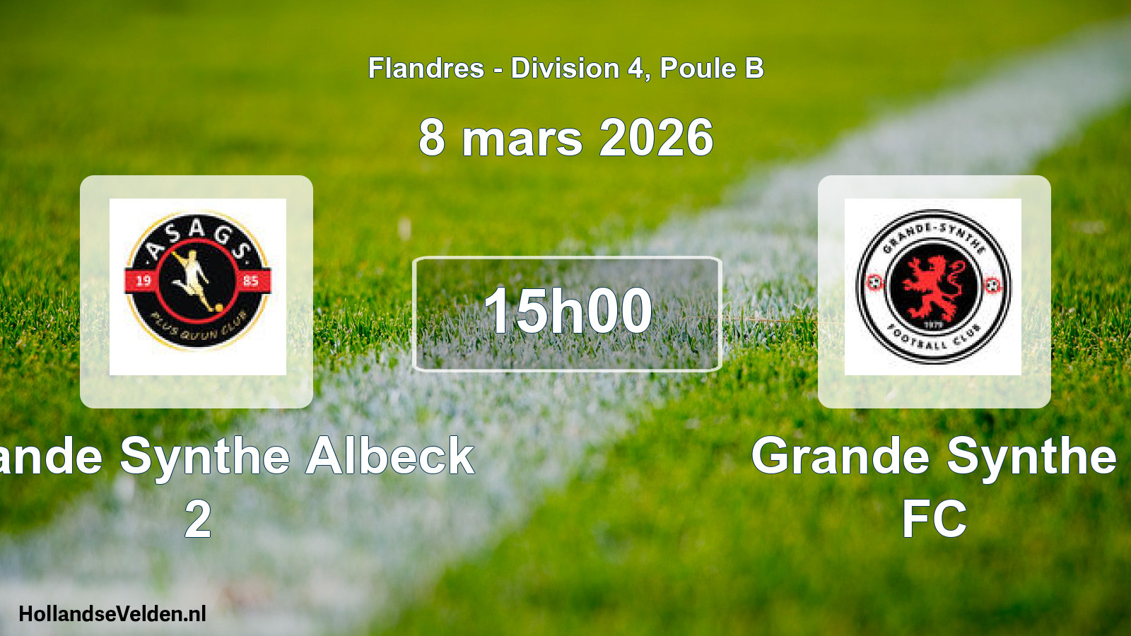 Match programmé: Grande Synthe Albeck 2 - Grande Synthe FC (8 mars 2026)
