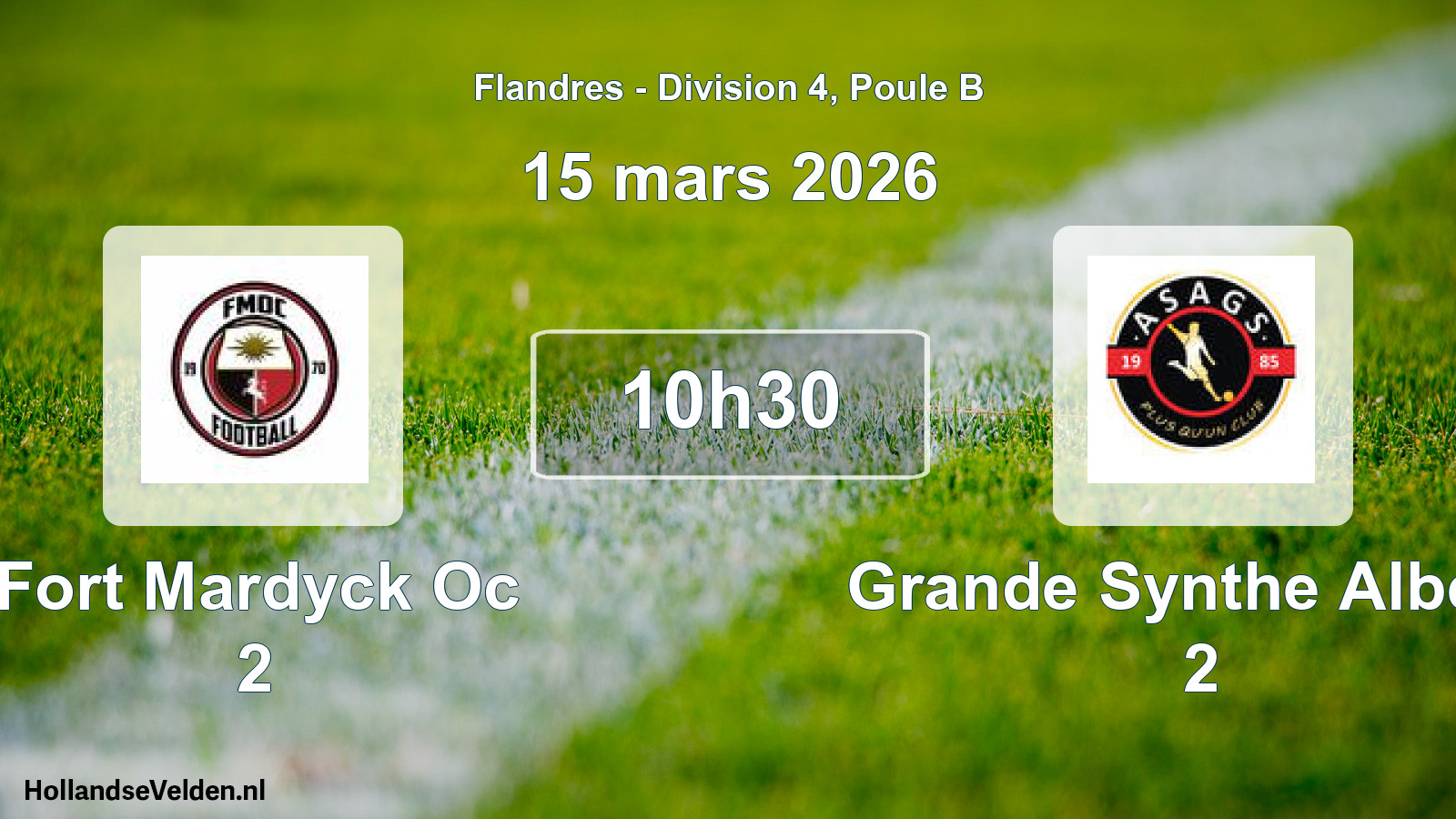 Geplande wedstrijd: Fort Mardyck Oc 2 - Grande Synthe Albeck 2 (15 maart 2026)