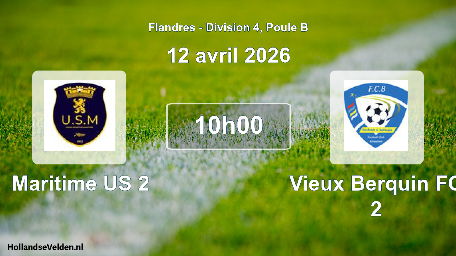 Scheduled Match: Maritime US 2 - Vieux Berquin FC 2 (12 April 2026)