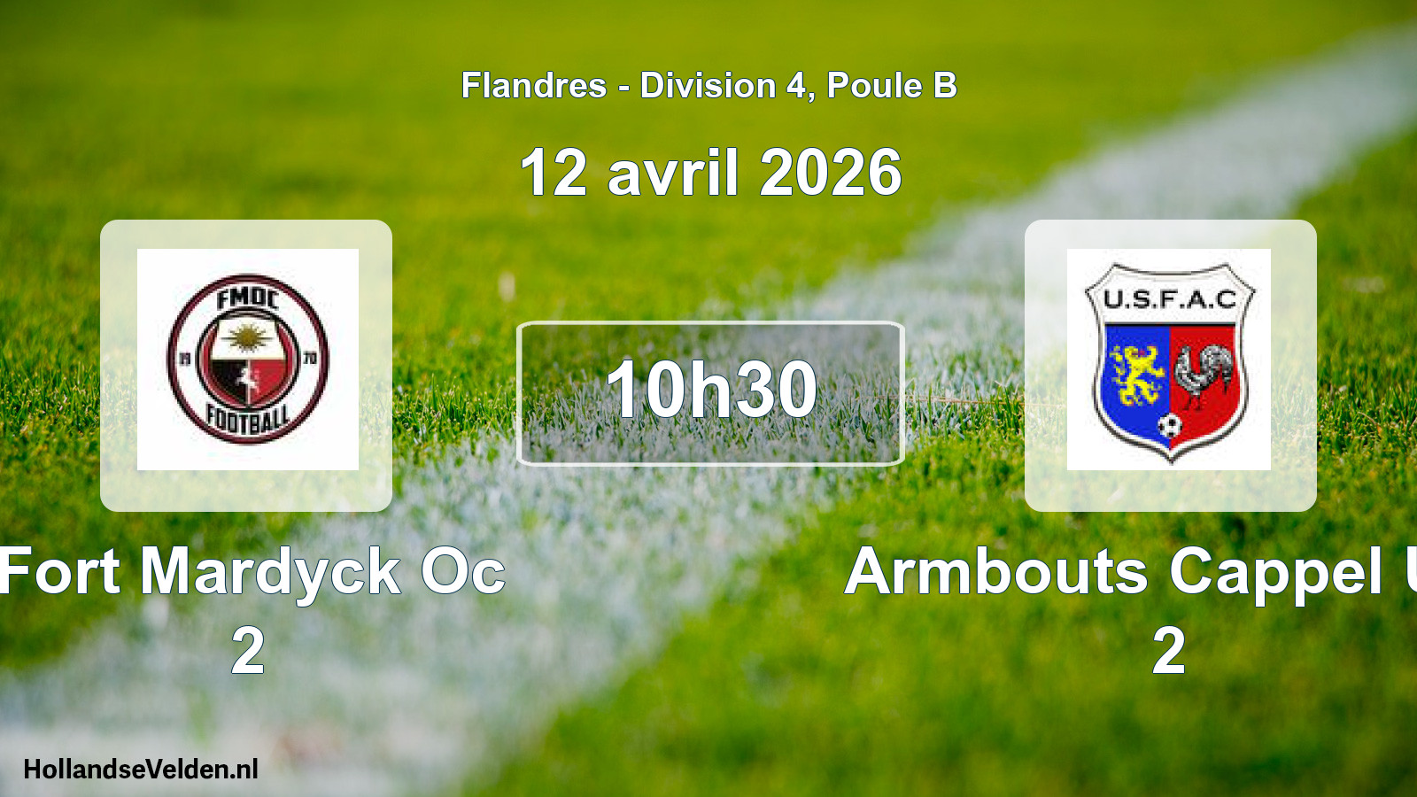 Match programmé: Fort Mardyck Oc 2 - Armbouts Cappel US 2 (12 avril 2026)