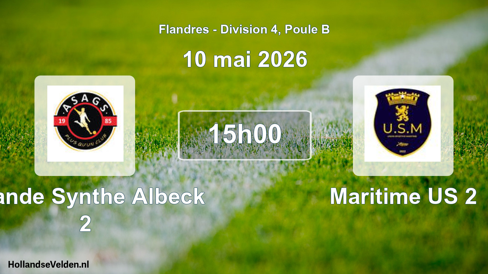 Match programmé: Grande Synthe Albeck 2 - Maritime US 2 (10 mai 2026)