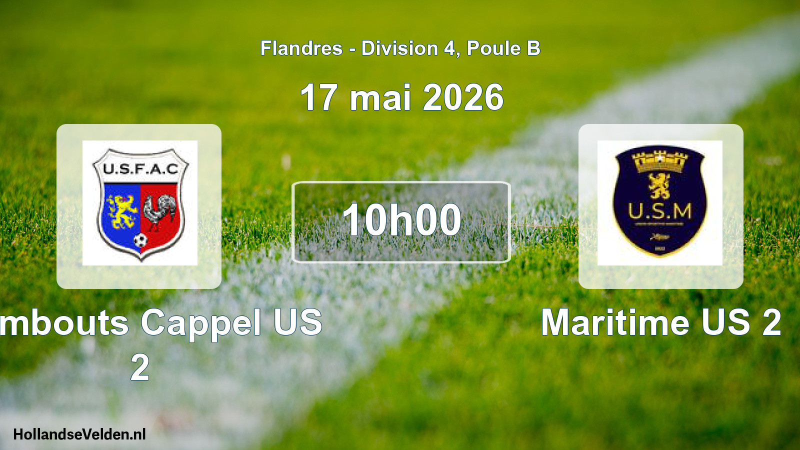 Match programmé: Armbouts Cappel US 2 - Maritime US 2 (17 mai 2026)