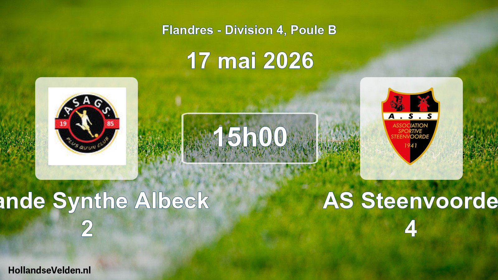 Geplande wedstrijd: Grande Synthe Albeck 2 - AS Steenvoorde 4 (17 mei 2026)