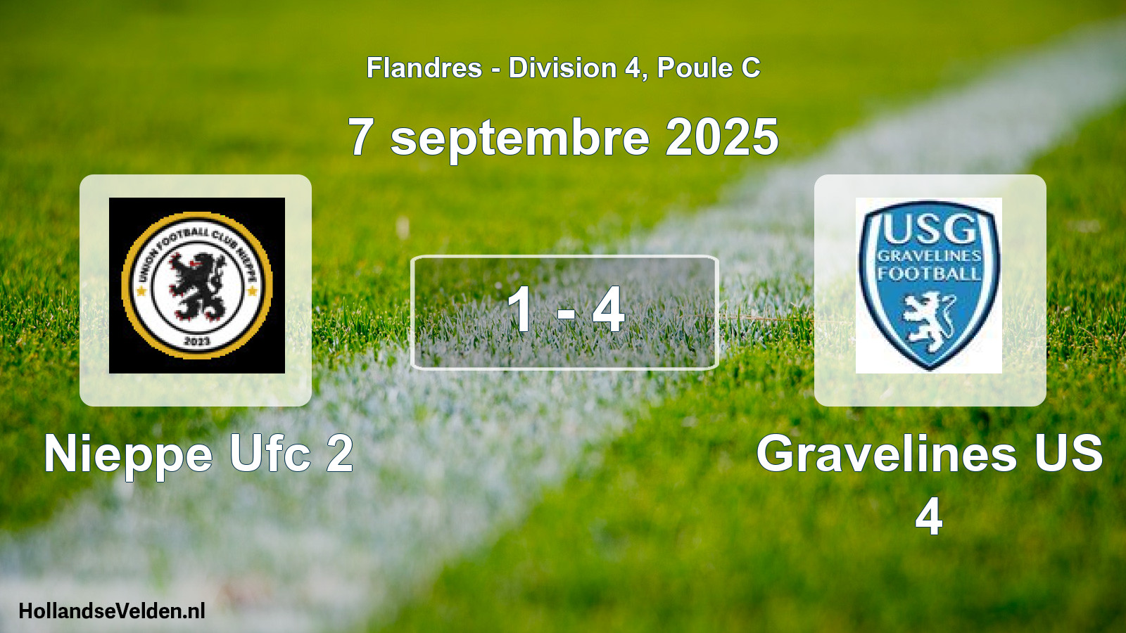 Gespeelde wedstrijd: Nieppe Ufc 2 - Gravelines US 4 1 - 4 (7 september 2025)