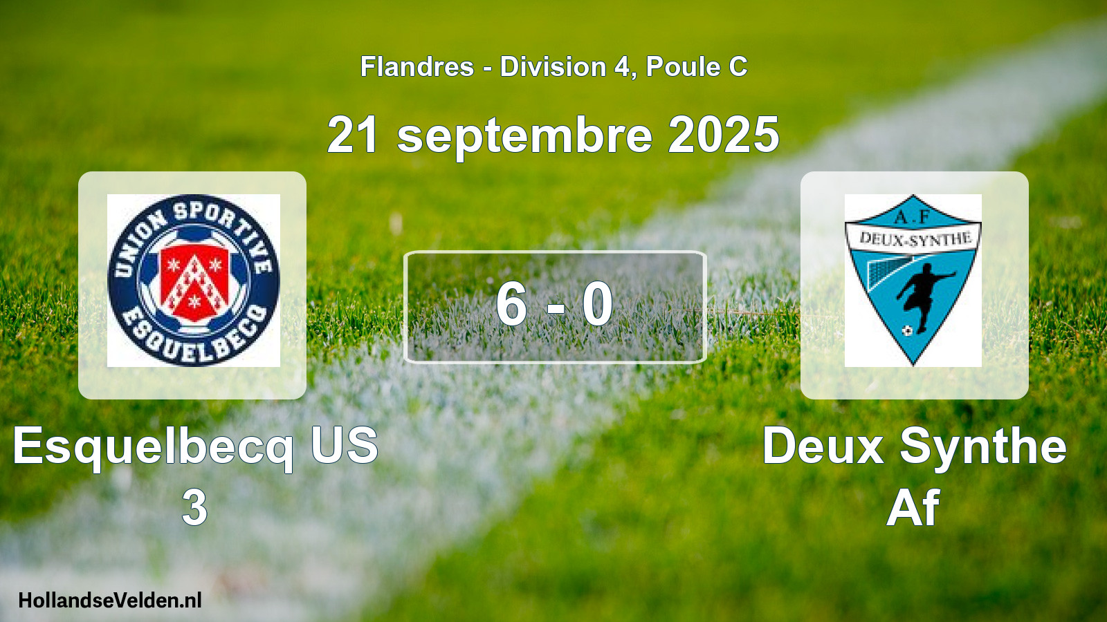Match joué: Esquelbecq US 3 - Deux Synthe Af 6 - 0 (21 septembre 2025)