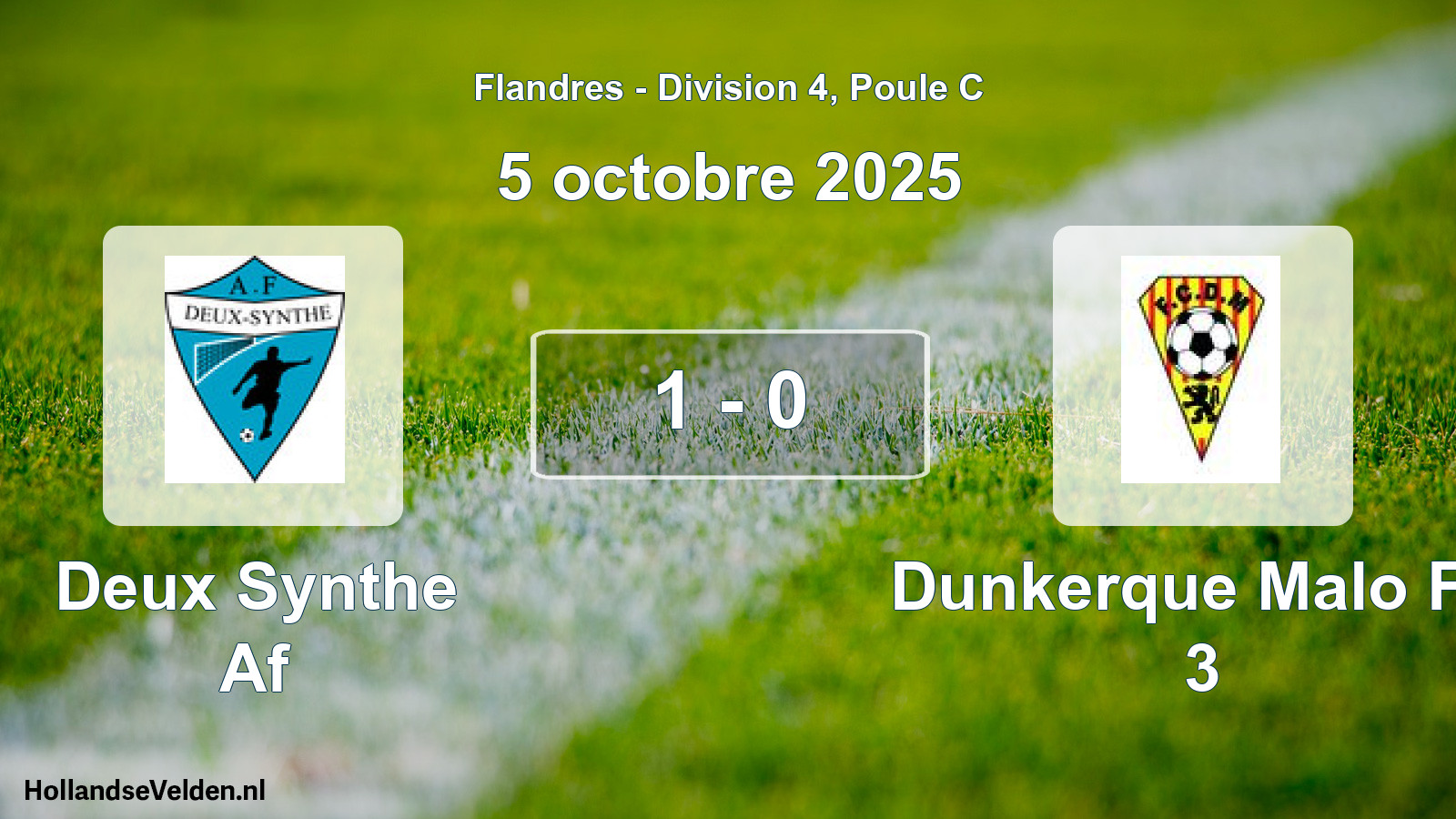 Match joué: Deux Synthe Af - Dunkerque Malo FC 3 1 - 0 (5 octobre 2025)