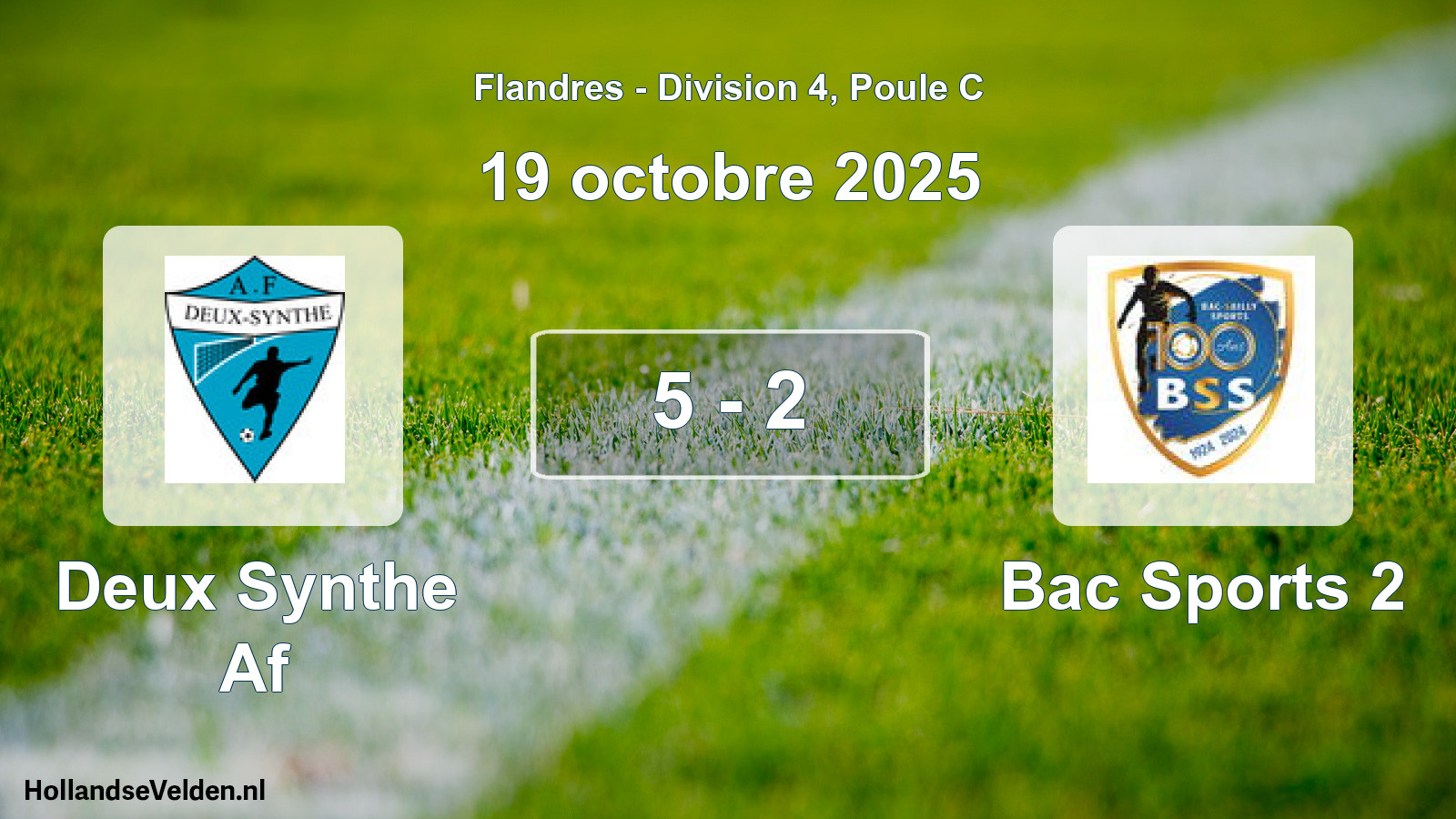 Match joué: Deux Synthe Af - Bac Sports 2 5 - 2 (19 octobre 2025)