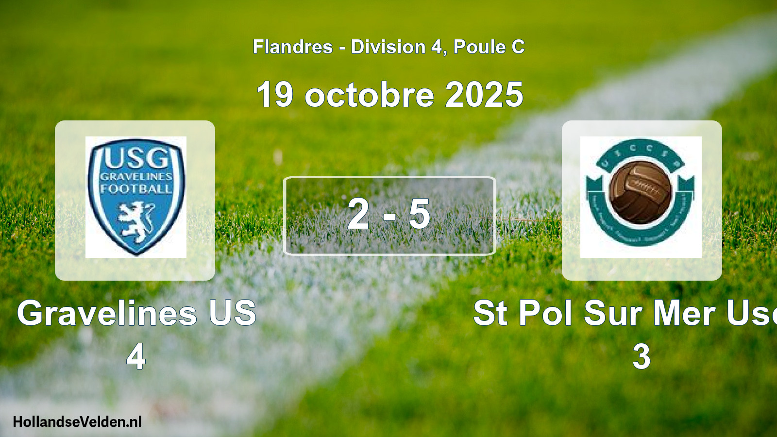 Match joué: Gravelines US 4 - St Pol Sur Mer Uscc 3 2 - 5 (19 octobre 2025)