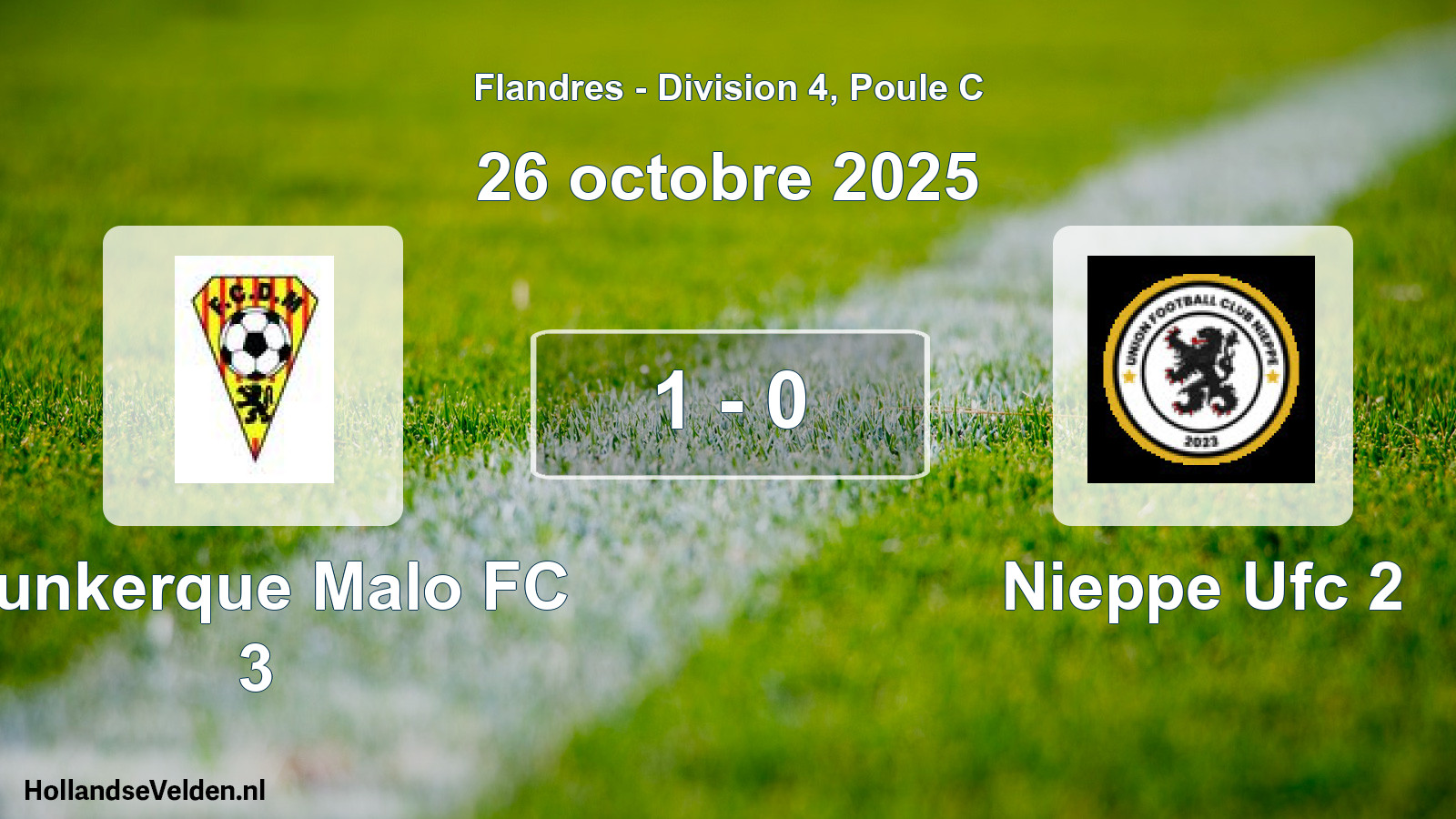 Total number of matches played: Dunkerque Malo FC 3 - Nieppe Ufc 2 1 - 0 (26 October 2025)
