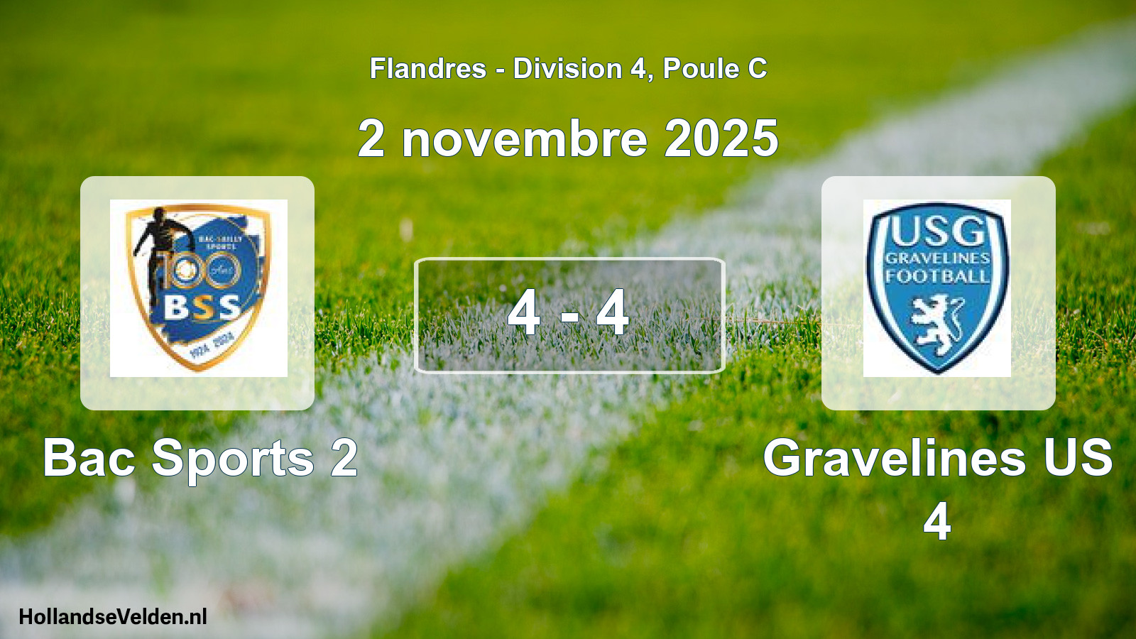Match joué: Bac Sports 2 - Gravelines US 4 4 - 4 (2 novembre 2025)