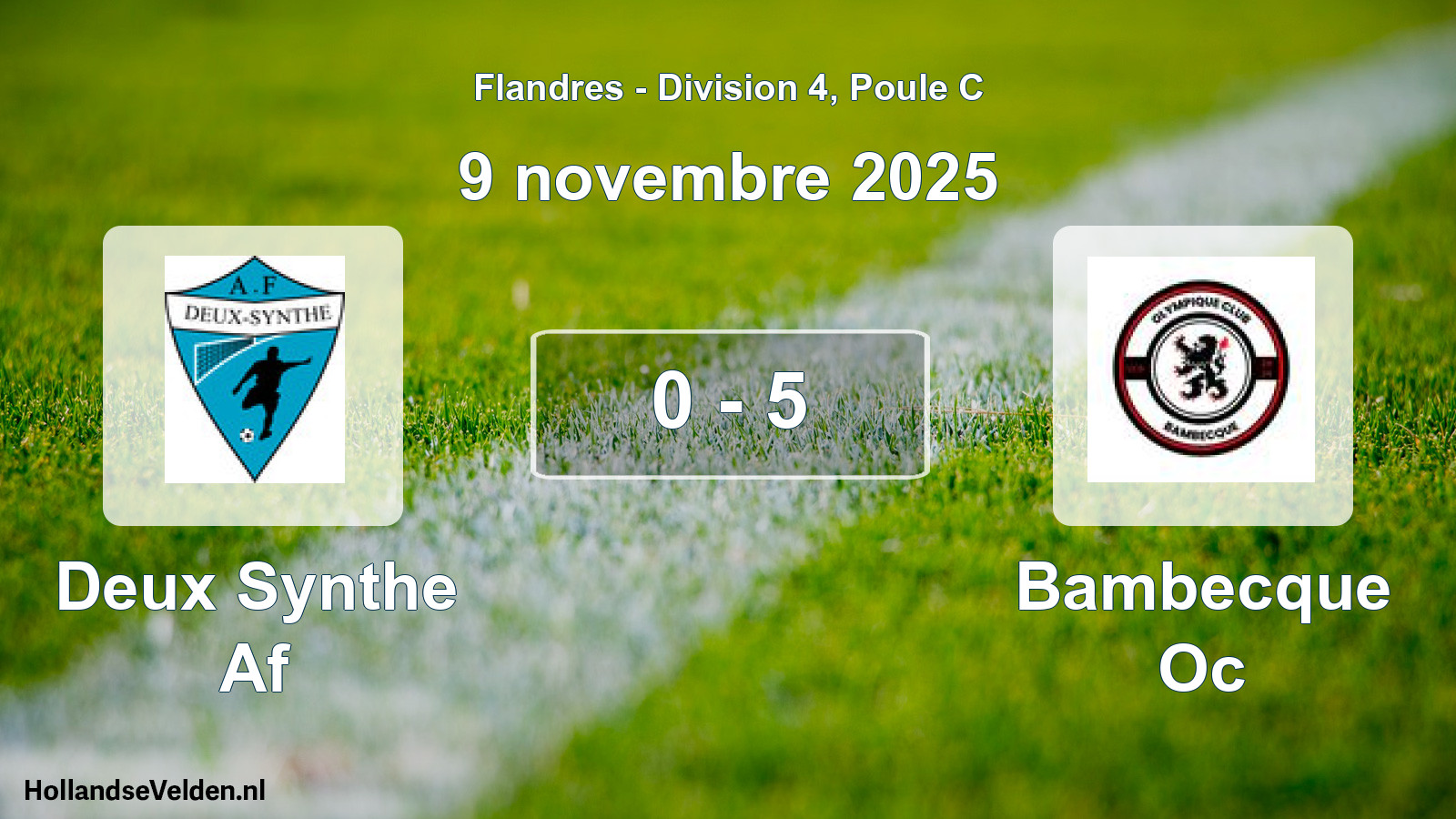 Match joué: Deux Synthe Af - Bambecque Oc 0 - 5 (9 novembre 2025)
