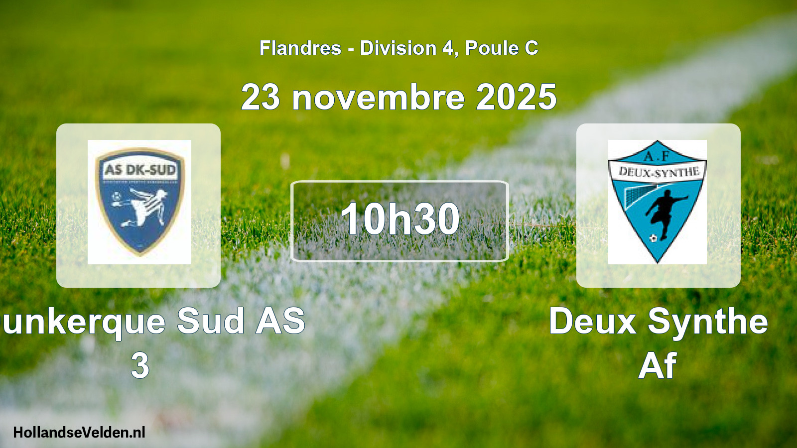 Match programmé: Dunkerque Sud AS 3 - Deux Synthe Af (23 novembre 2025)